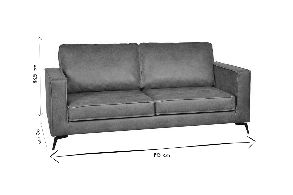 Vintage-Ledersofa 3-Sitzer cognacfarben SONNY