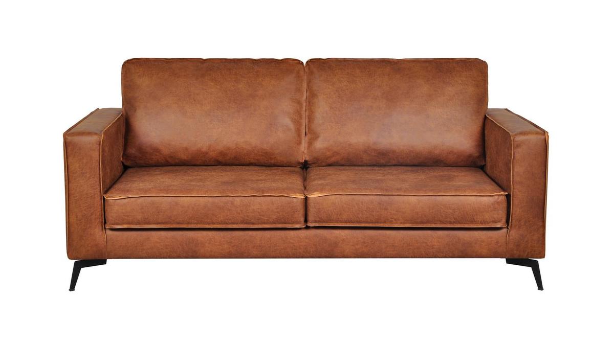 Vintage-Ledersofa 3-Sitzer cognacfarben SONNY