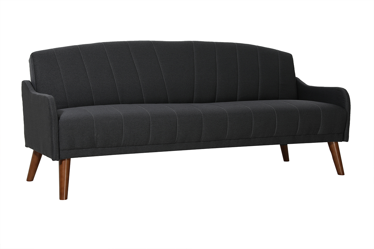 Vintage-Schlafsofa dunkelgrau 3-Sitzer ARYA