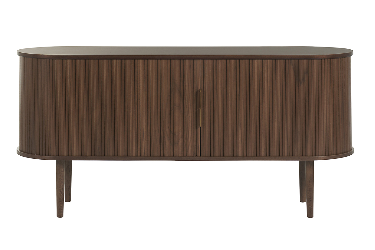 Vintage-Sideboard aus dunklem Holz mit 2 Schiebetren B160 cm EPIC