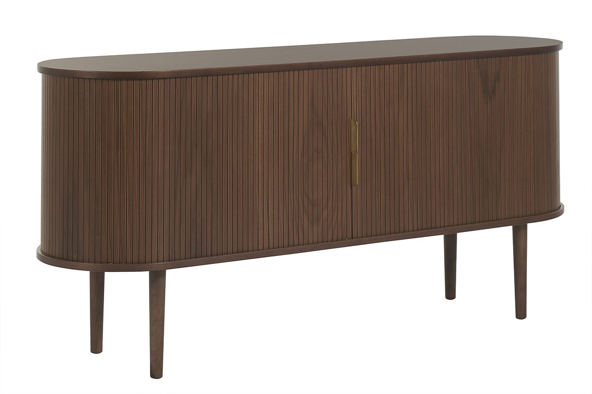 Vintage-Sideboard aus dunklem Holz mit 2 Schiebetren B160 cm EPIC