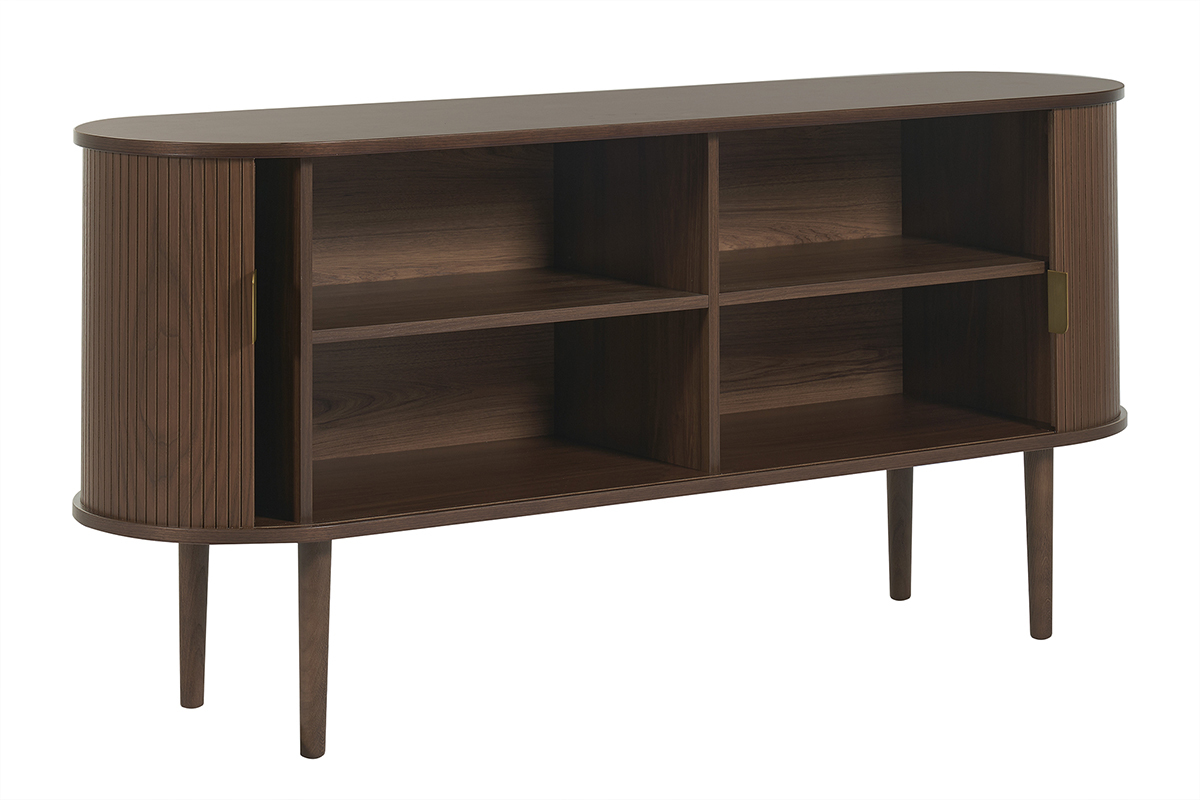 Vintage-Sideboard aus dunklem Holz mit 2 Schiebetren B160 cm EPIC