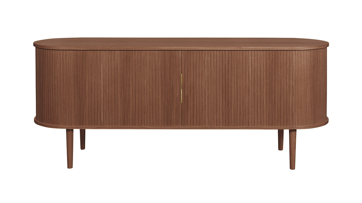 Vintage-Sideboard aus dunklem Holz mit 2 Schiebetren B160 cm EPIC