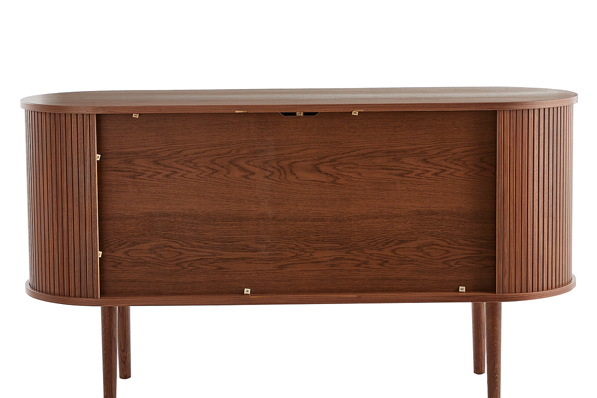 Vintage-Sideboard aus dunklem Walnussfurnier mit 2 Schiebetren B138 cm EPIC