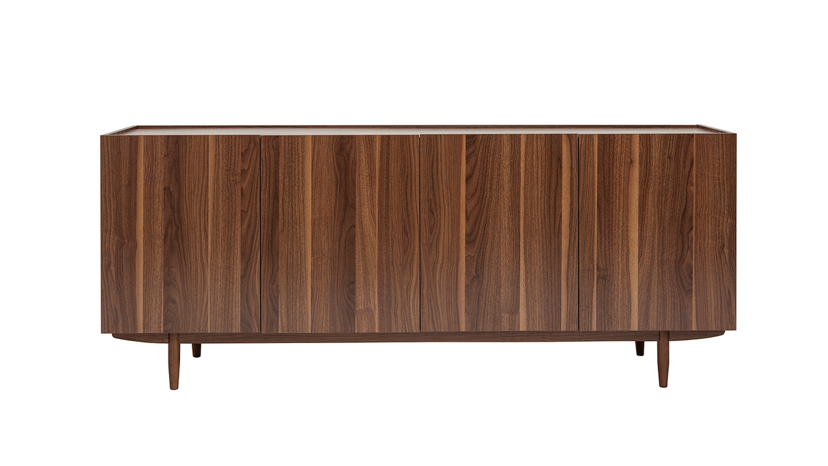 Vintage-Sideboard mit vier Tren aus dunklem Holz B180 cm SANAA