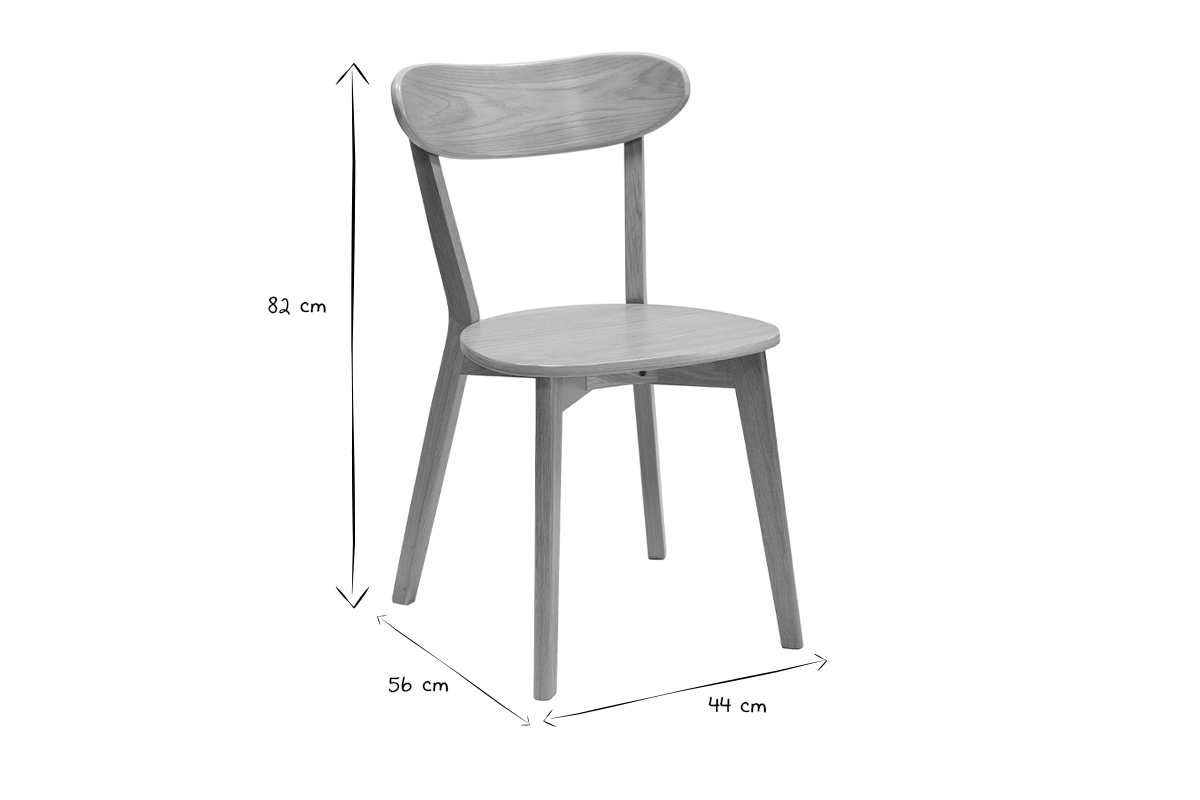 Vintage-Sthle aus hellem Holz mit Eichenfurnier (2er-Set) DOVE