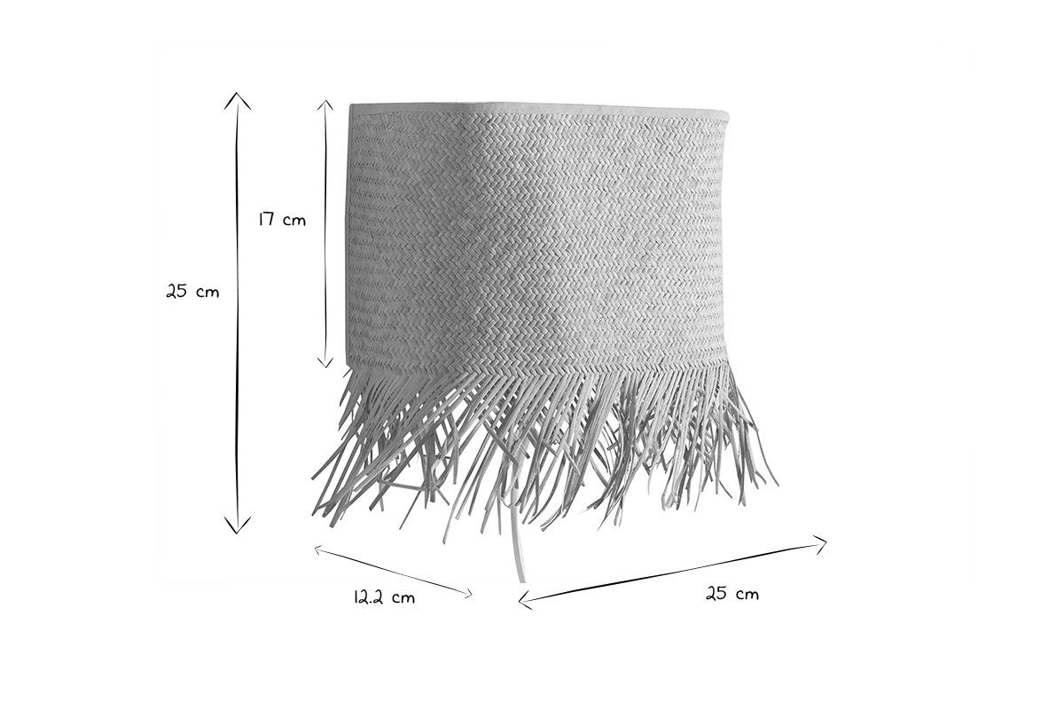 Wandleuchte aus naturfarbenem Bast mit Fransen H25 cm CALETA