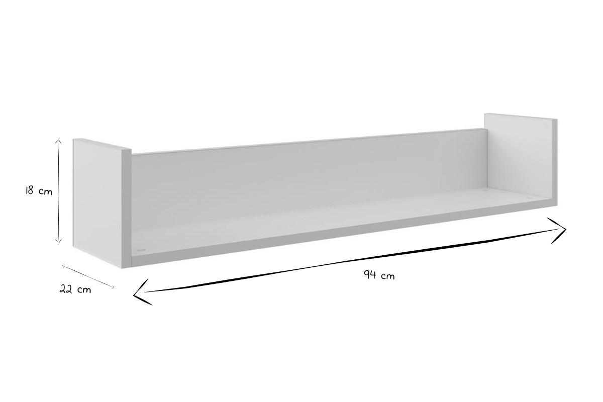 Wandregal Kinderzimmer wei B94 cm CELESTINE