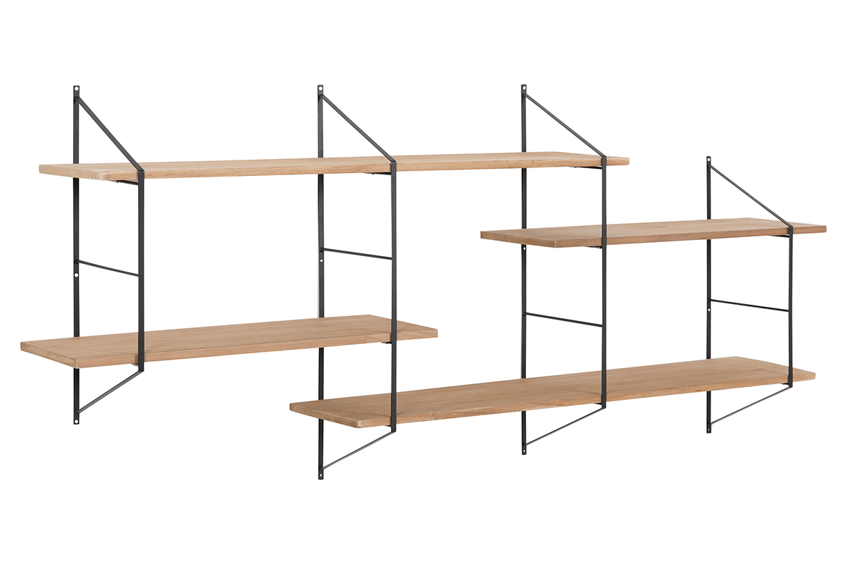 Wandregal XL Holz und Metall BRIDGE