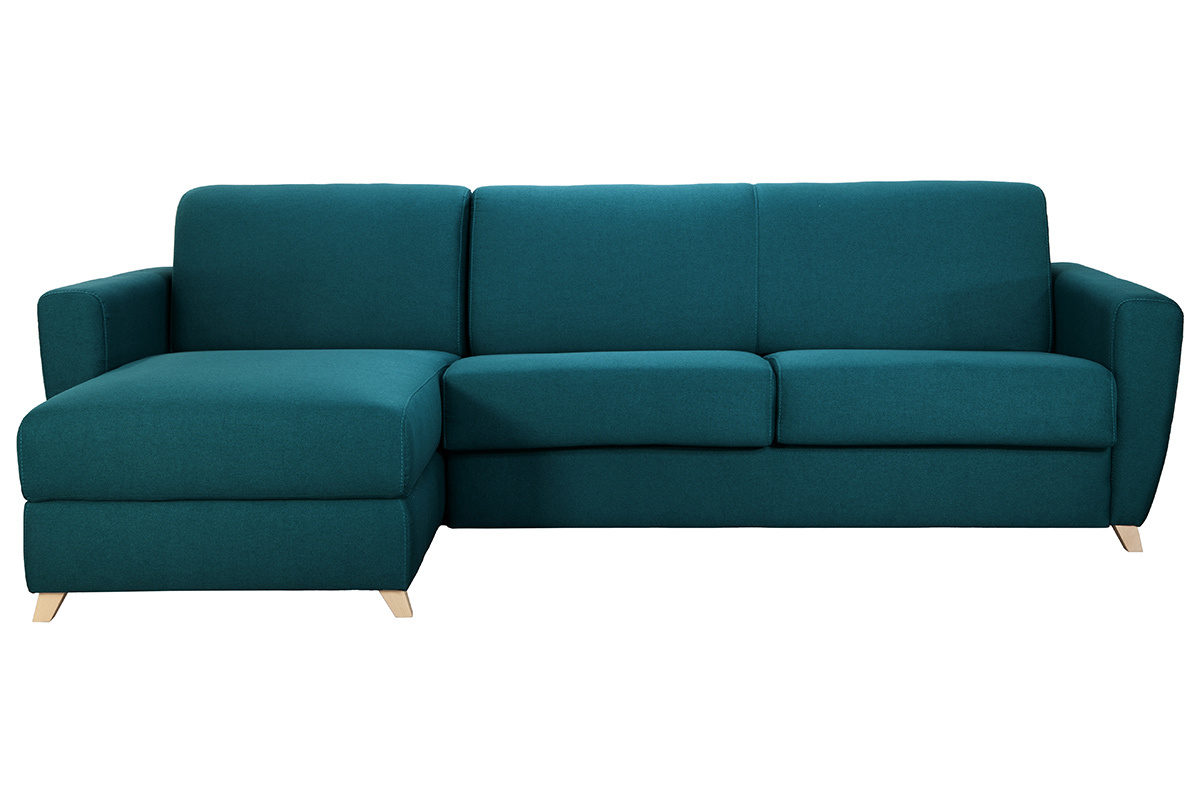 Wende- und konvertierbares Ecksofa mit Kommode in Entenblau GRAHAM