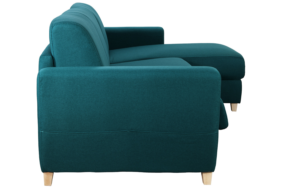 Wende- und konvertierbares Ecksofa mit Kommode in Entenblau GRAHAM