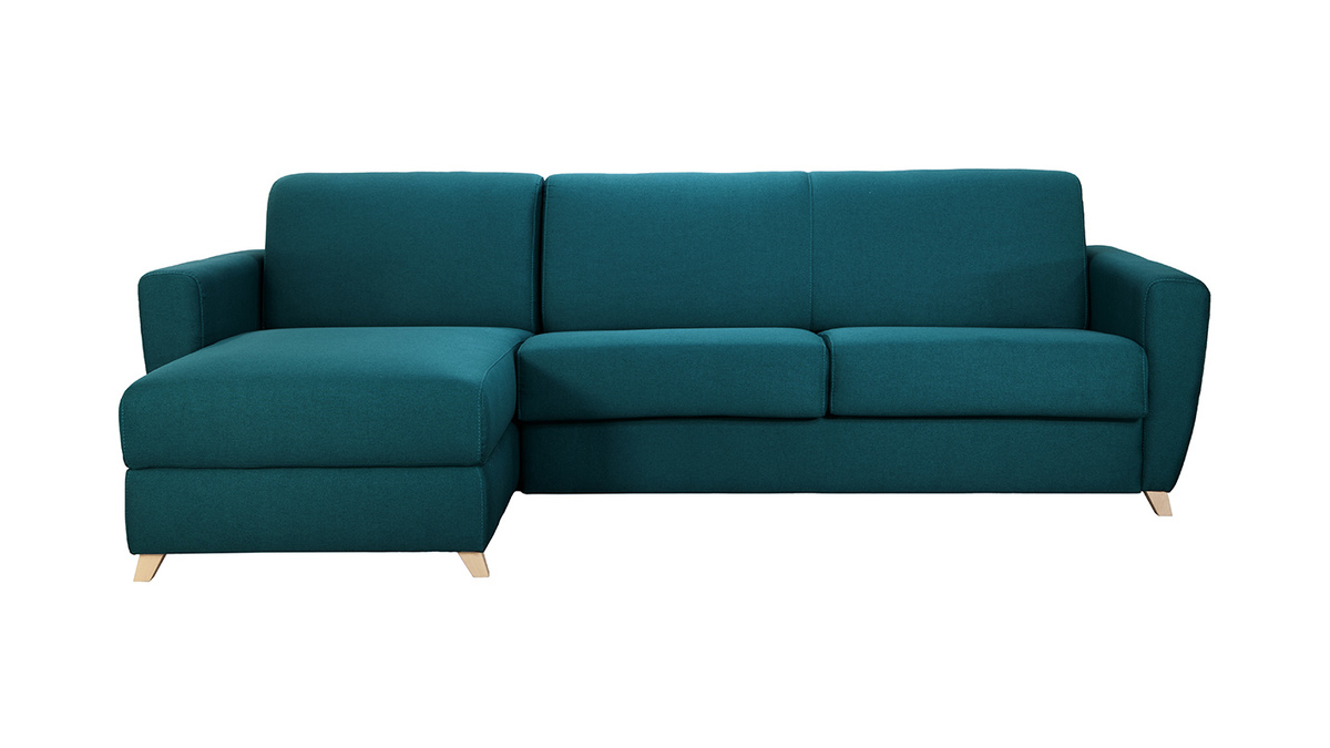 Wende- und konvertierbares Ecksofa mit Kommode in Entenblau GRAHAM